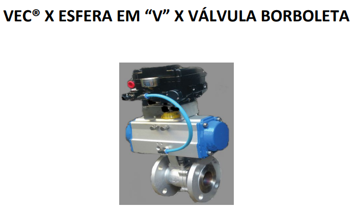 COMPARATIVO ENTRE VÁLVULA ESFERA DE CONTROLE VEC®, VÁLVULA ESFERA EM “V” E VÁLVULA BORBOLETA